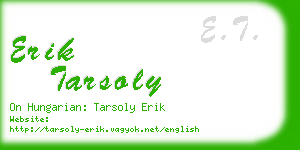 erik tarsoly business card